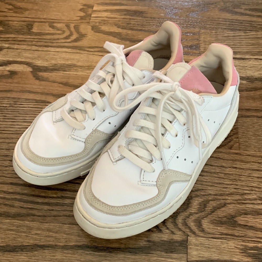 Adidas Supercourt Originals White True Pink Sneakers - Picture 2 of 9